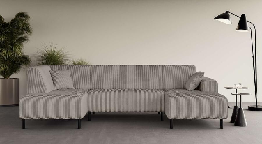 Home affaire Zithoek ARROS U-vorm met golfondersteuning afmetingen B D H: 300 163 81 cm incl. sierkussens met recamiere links rechts bestelbaar ook in cord - Foto 7