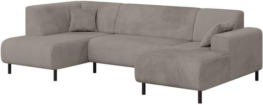 Home affaire Zithoek ARROS U-vorm met golfondersteuning afmetingen B D H: 300 163 81 cm incl. sierkussens met recamiere links rechts bestelbaar ook in cord - Foto 3