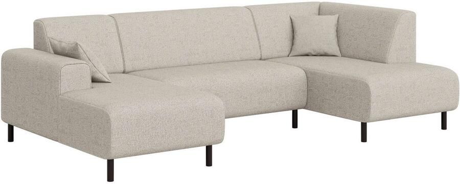 Home affaire Zithoek ARROS U-vorm met golfondersteuning afmetingen B D H: 300 163 81 cm incl. sierkussens met recamiere links rechts bestelbaar ook in cord - Foto 3