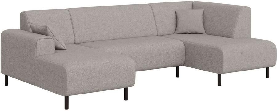 Home affaire Zithoek ARROS U-vorm met golfondersteuning afmetingen B D H: 300 163 81 cm incl. sierkussens met recamiere links rechts bestelbaar ook in cord - Foto 3