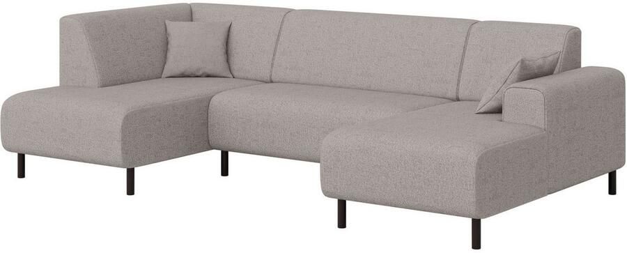 Home affaire Zithoek ARROS U-vorm met golfondersteuning afmetingen B D H: 300 163 81 cm incl. sierkussens met recamiere links rechts bestelbaar ook in cord - Foto 3