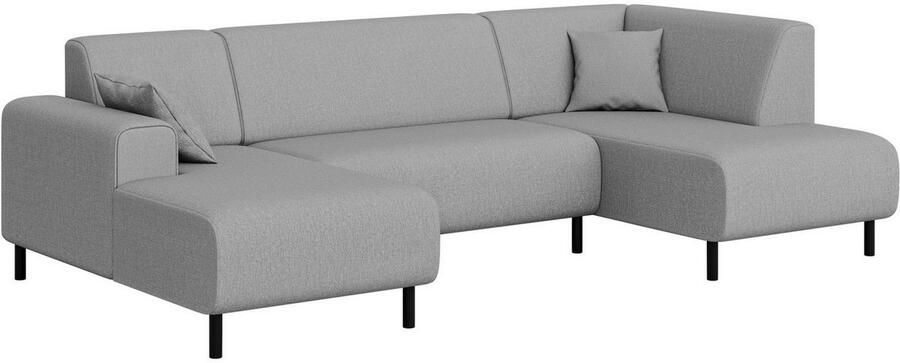 Home affaire Zithoek ARROS U-vorm met golfondersteuning afmetingen B D H: 300 163 81 cm incl. sierkussens met recamiere links rechts bestelbaar ook in cord - Foto 3