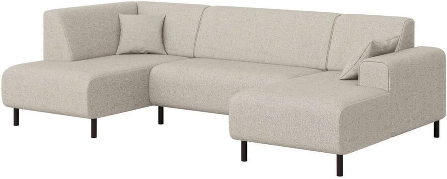 Home affaire Zithoek ARROS U-vorm met golfondersteuning afmetingen B D H: 300 163 81 cm incl. sierkussens met recamiere links rechts bestelbaar ook in cord - Foto 3