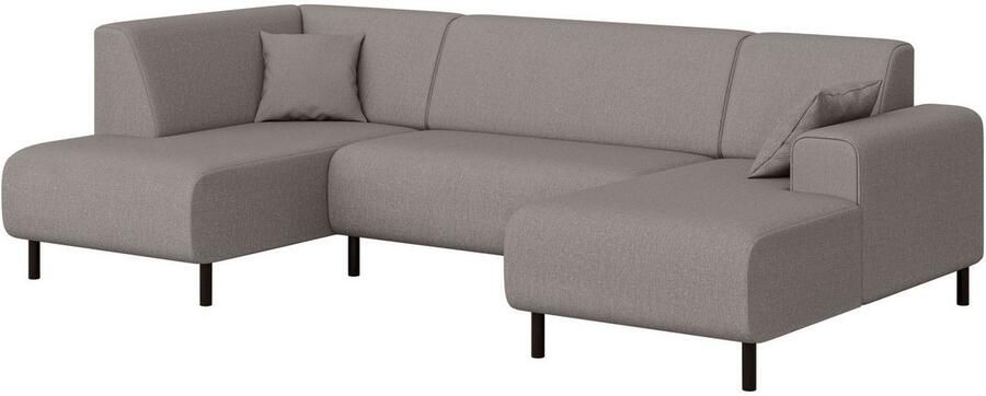 Home affaire Zithoek ARROS U-vorm met golfondersteuning afmetingen B D H: 300 163 81 cm incl. sierkussens met recamiere links rechts bestelbaar ook in cord - Foto 3