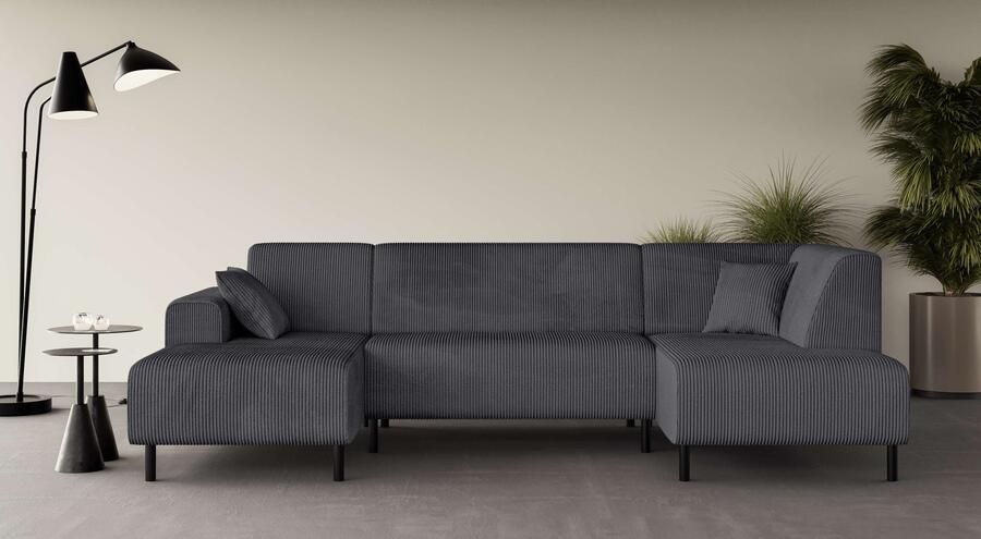 Home affaire Zithoek ARROS U-vorm met golfondersteuning afmetingen B D H: 300 163 81 cm incl. sierkussens met recamiere links rechts bestelbaar ook in cord - Foto 7