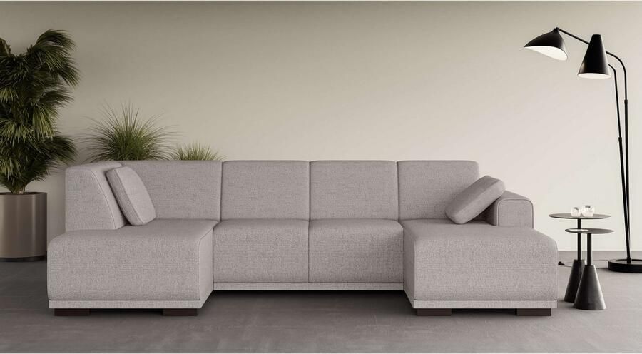 Home affaire Zithoek BORNHOLM U-vorm met chaise longue rechts links B D H: 300 162 85 cm U-vorm met golvende ondervering chaise longue rechts of links bestelbaar - Foto 3