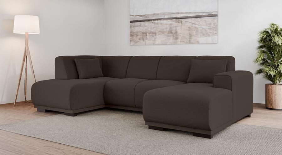 Home affaire Zithoek BORNHOLM U-vorm met chaise longue rechts links B D H: 300 162 85 cm U-vorm met golvende ondervering chaise longue rechts of links bestelbaar - Foto 8