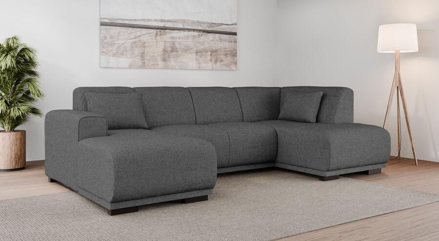 Home affaire Zithoek BORNHOLM U-vorm met chaise longue rechts links B D H: 300 162 85 cm U-vorm met golvende ondervering chaise longue rechts of links bestelbaar - Foto 8