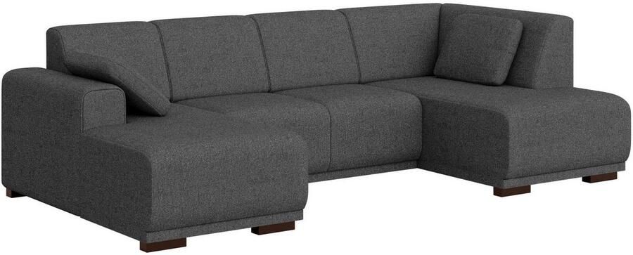 Home affaire Zithoek BORNHOLM U-vorm met chaise longue rechts links B D H: 300 162 85 cm U-vorm met golvende ondervering chaise longue rechts of links bestelbaar - Foto 4