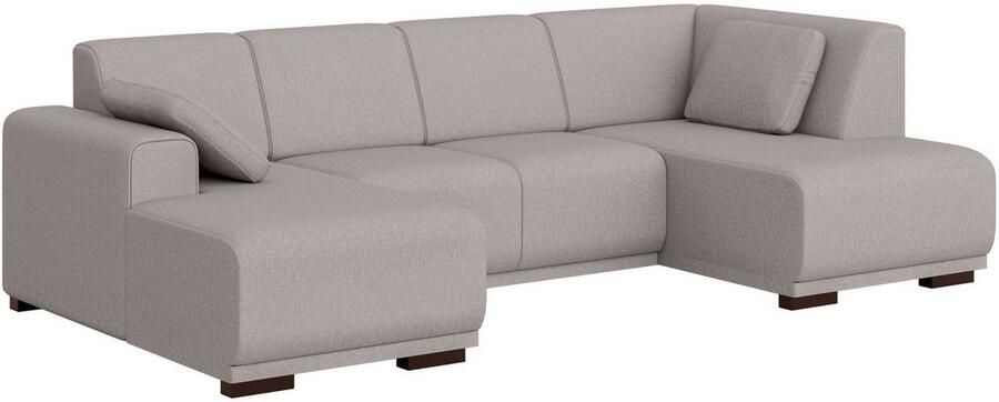 Home affaire Zithoek BORNHOLM U-vorm met chaise longue rechts links B D H: 300 162 85 cm U-vorm met golvende ondervering chaise longue rechts of links bestelbaar - Foto 4