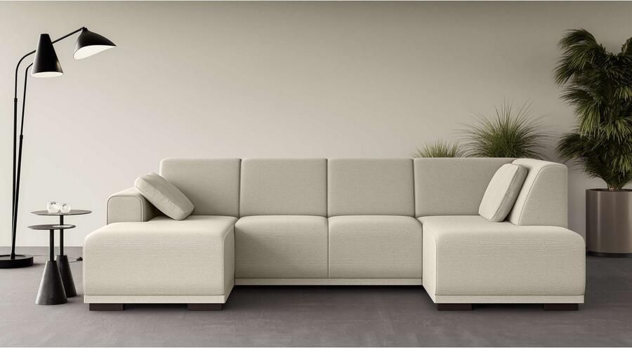 Home affaire Zithoek BORNHOLM U-vorm met chaise longue rechts links B D H: 300 162 85 cm U-vorm met golvende ondervering chaise longue rechts of links bestelbaar - Foto 3