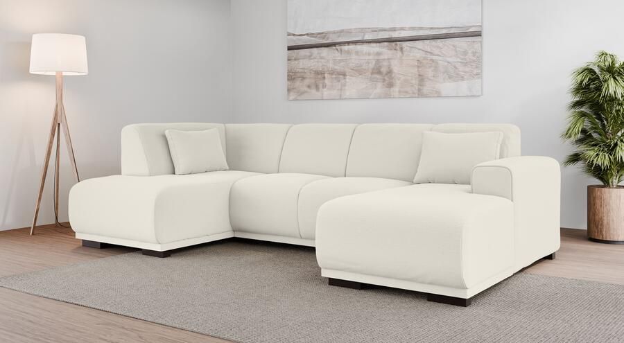 Home affaire Zithoek BORNHOLM U-vorm met chaise longue rechts links B D H: 300 162 85 cm U-vorm met golvende ondervering chaise longue rechts of links bestelbaar - Foto 8