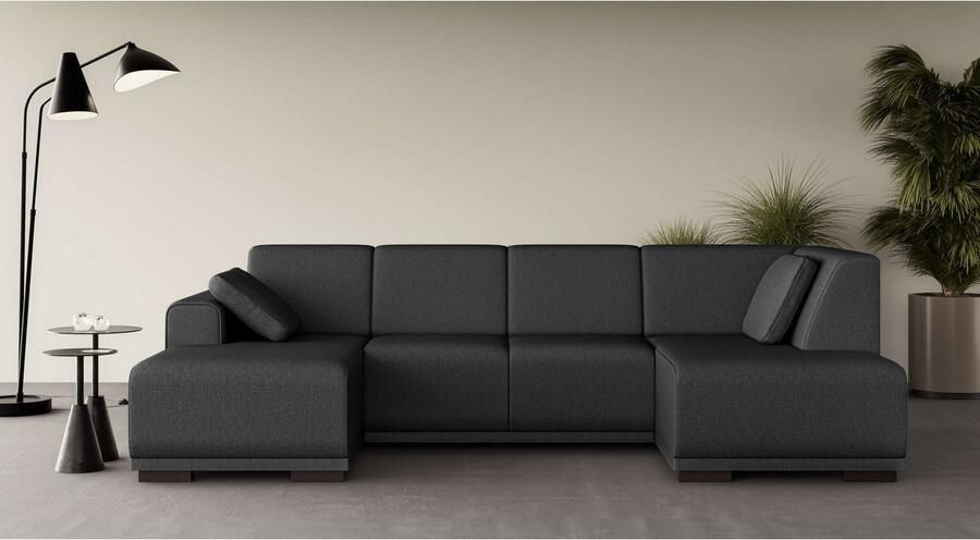 Home affaire Zithoek BORNHOLM U-vorm met chaise longue rechts links B D H: 300 162 85 cm U-vorm met golvende ondervering chaise longue rechts of links bestelbaar - Foto 3