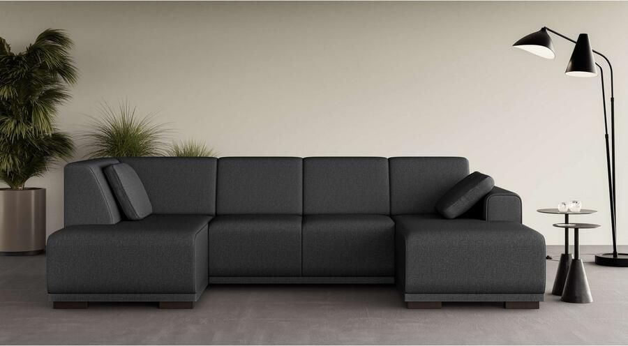 Home affaire Zithoek BORNHOLM U-vorm met chaise longue rechts links B D H: 300 162 85 cm U-vorm met golvende ondervering chaise longue rechts of links bestelbaar - Foto 3