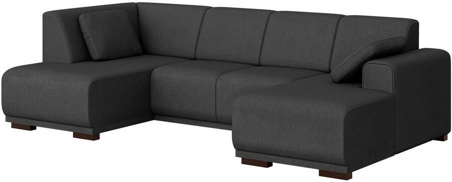 Home affaire Zithoek BORNHOLM U-vorm met chaise longue rechts links B D H: 300 162 85 cm U-vorm met golvende ondervering chaise longue rechts of links bestelbaar - Foto 4