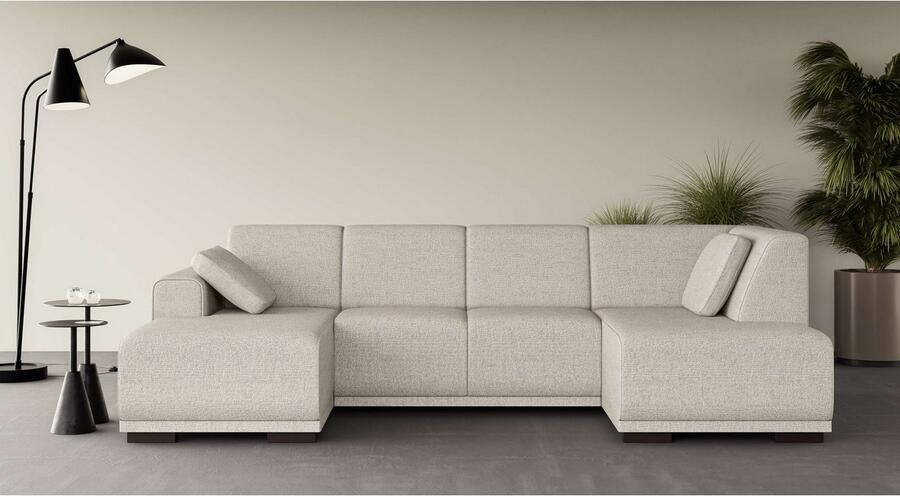 Home affaire Zithoek BORNHOLM U-vorm met chaise longue rechts links B D H: 300 162 85 cm U-vorm met golvende ondervering chaise longue rechts of links bestelbaar - Foto 3