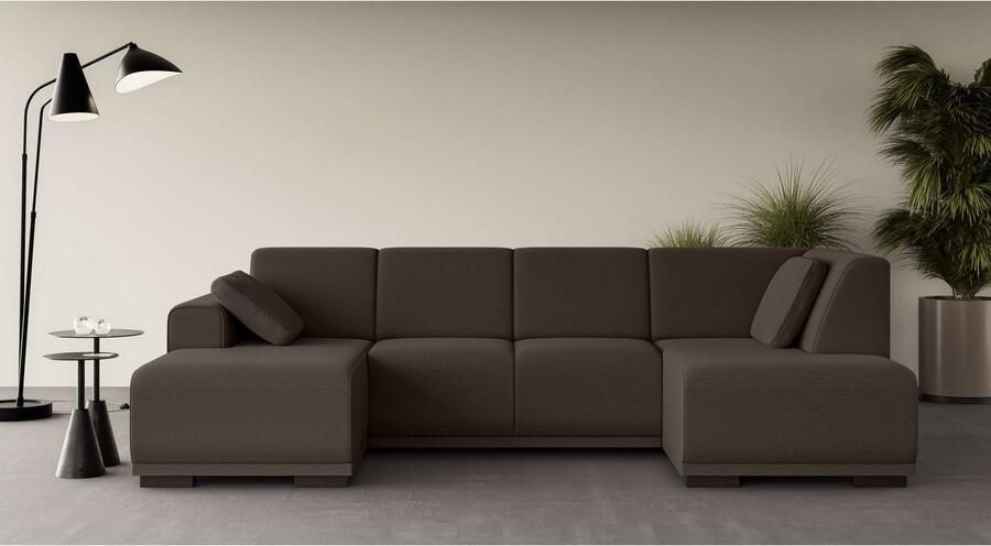 Home affaire Zithoek BORNHOLM U-vorm met chaise longue rechts links B D H: 300 162 85 cm U-vorm met golvende ondervering chaise longue rechts of links bestelbaar - Foto 3