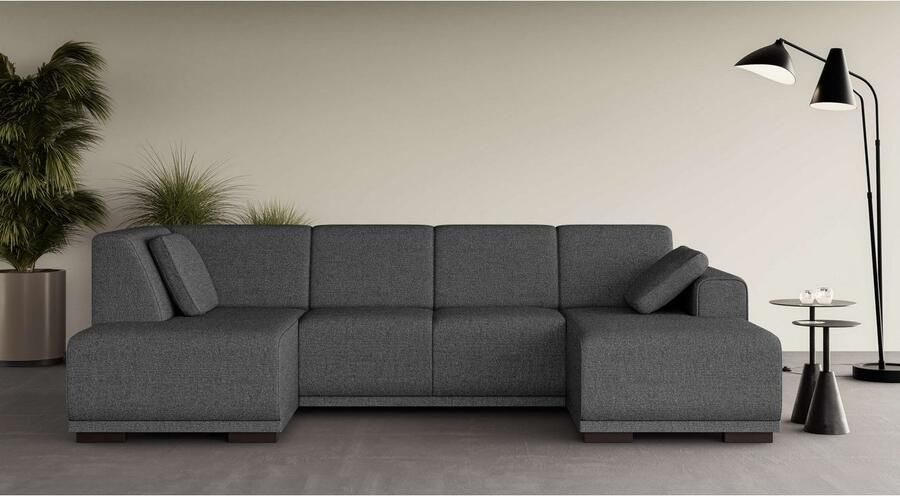 Home affaire Zithoek BORNHOLM U-vorm met chaise longue rechts links B D H: 300 162 85 cm U-vorm met golvende ondervering chaise longue rechts of links bestelbaar - Foto 3