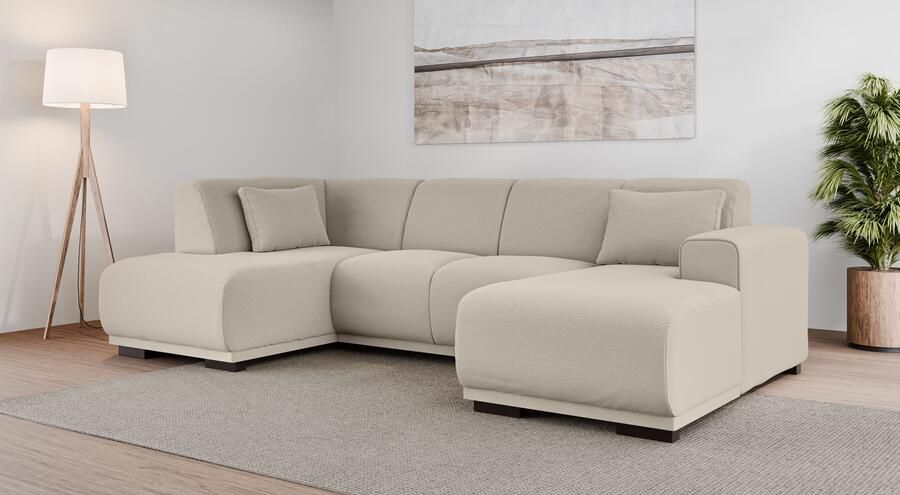Home affaire Zithoek BORNHOLM U-vorm met chaise longue rechts links B D H: 300 162 85 cm U-vorm met golvende ondervering chaise longue rechts of links bestelbaar - Foto 8