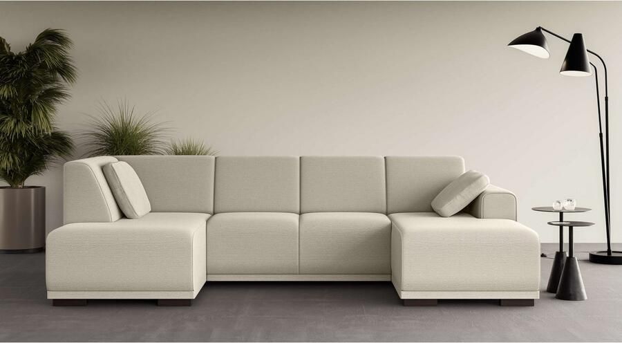 Home affaire Zithoek BORNHOLM U-vorm met chaise longue rechts links B D H: 300 162 85 cm U-vorm met golvende ondervering chaise longue rechts of links bestelbaar - Foto 3