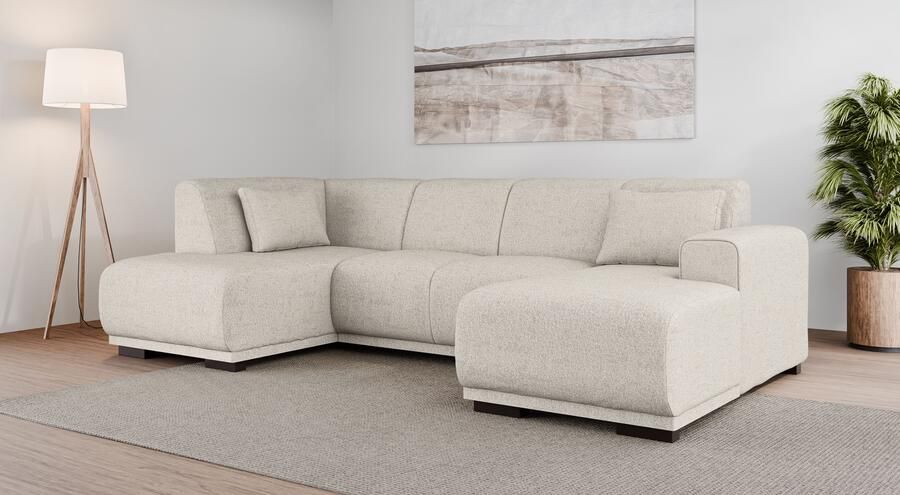 Home affaire Zithoek BORNHOLM U-vorm met chaise longue rechts links B D H: 300 162 85 cm U-vorm met golvende ondervering chaise longue rechts of links bestelbaar - Foto 8