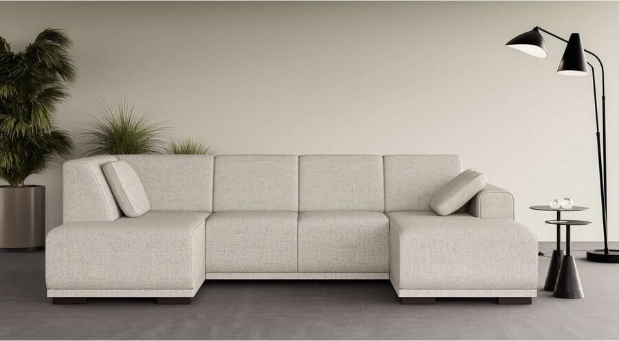 Home affaire Zithoek BORNHOLM U-vorm met chaise longue rechts links B D H: 300 162 85 cm U-vorm met golvende ondervering chaise longue rechts of links bestelbaar - Foto 3