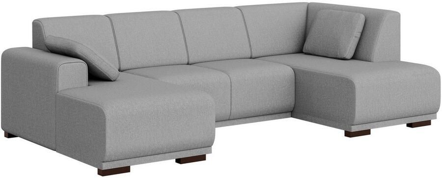 Home affaire Zithoek BORNHOLM U-vorm met chaise longue rechts links B D H: 300 162 85 cm U-vorm met golvende ondervering chaise longue rechts of links bestelbaar - Foto 4