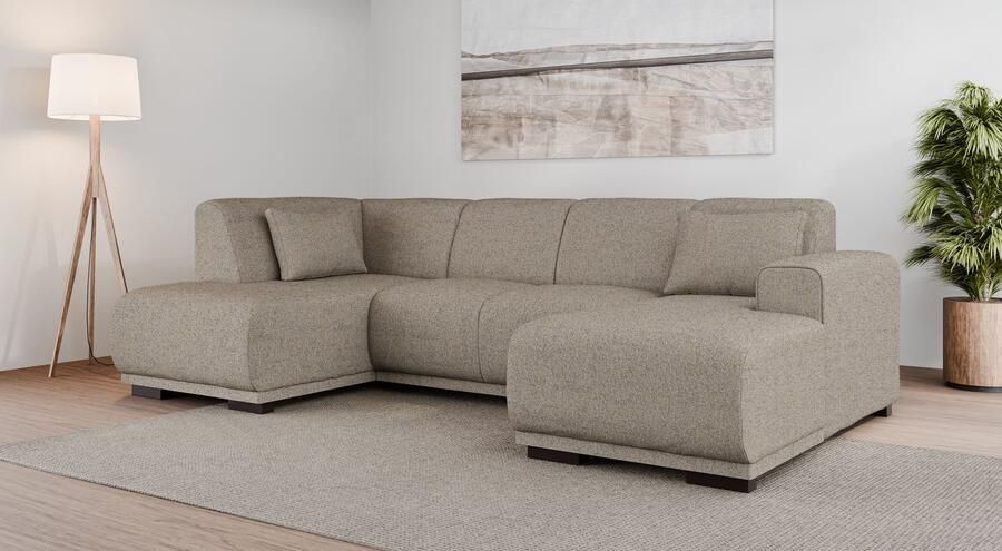 Home affaire Zithoek BORNHOLM U-vorm met chaise longue rechts links B D H: 300 162 85 cm U-vorm met golvende ondervering chaise longue rechts of links bestelbaar - Foto 8