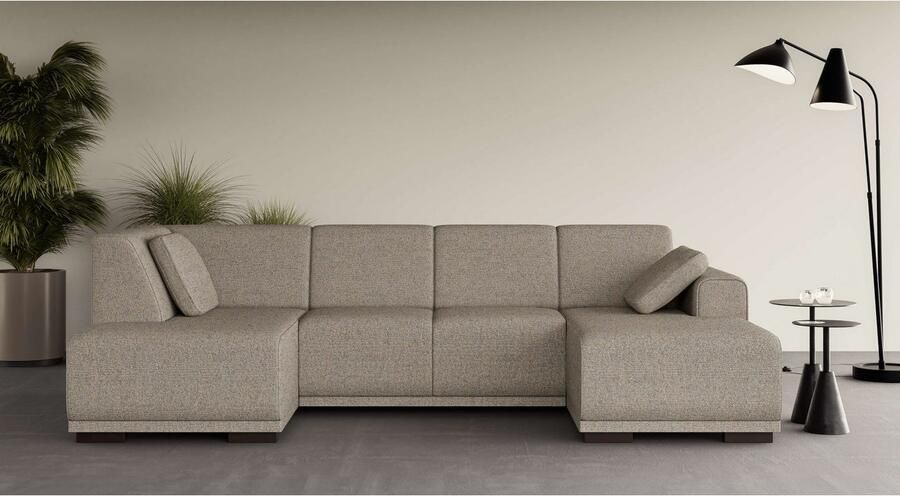 Home affaire Zithoek BORNHOLM U-vorm met chaise longue rechts links B D H: 300 162 85 cm U-vorm met golvende ondervering chaise longue rechts of links bestelbaar - Foto 3