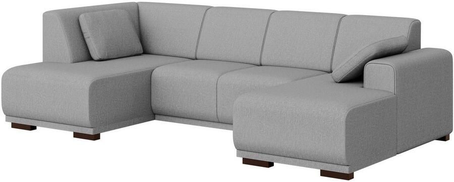 Home affaire Zithoek BORNHOLM U-vorm met chaise longue rechts links B D H: 300 162 85 cm U-vorm met golvende ondervering chaise longue rechts of links bestelbaar - Foto 4