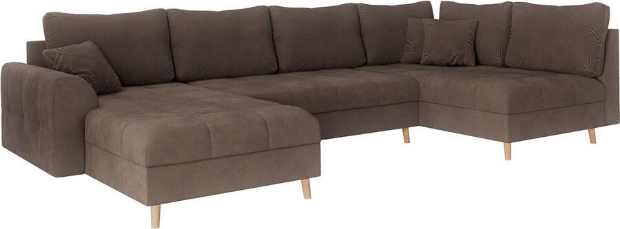 Home affaire Zithoek CHARRE U-vorm met ottomane afmetingen B D H: 310 161 81 cm fijne stiksels losse rug- en sierkussens ook in cord en bouclé - Foto 5