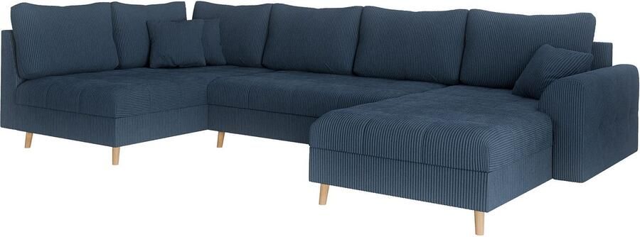 Home affaire Zithoek CHARRE U-vorm met ottomane afmetingen B D H: 310 161 81 cm fijne stiksels losse rug- en sierkussens ook in cord en bouclé - Foto 5