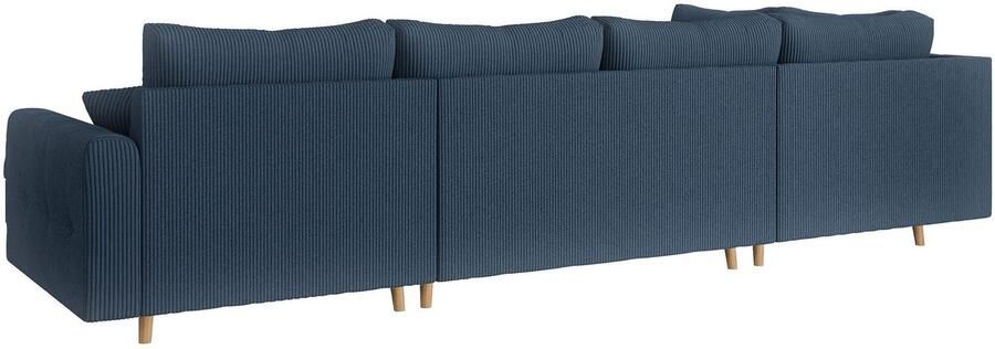 Home affaire Zithoek CHARRE U-vorm met ottomane afmetingen B D H: 310 161 81 cm fijne stiksels losse rug- en sierkussens ook in cord en bouclé - Foto 6