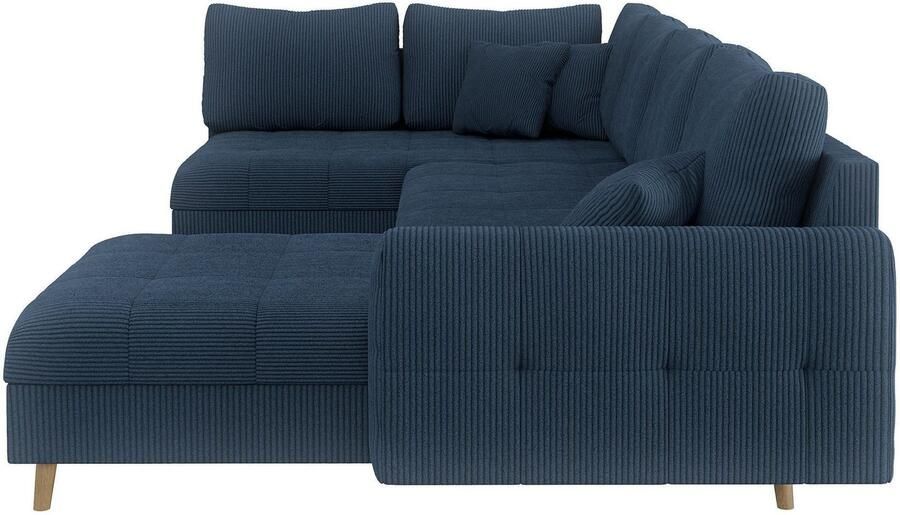 Home affaire Zithoek CHARRE U-vorm met ottomane afmetingen B D H: 310 161 81 cm fijne stiksels losse rug- en sierkussens ook in cord en bouclé - Foto 2