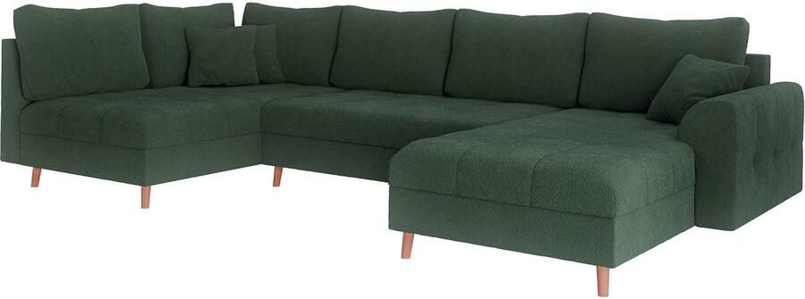 Home affaire Zithoek CHARRE U-vorm met ottomane afmetingen B D H: 310 161 81 cm fijne stiksels losse rug- en sierkussens ook in cord en bouclé - Foto 5