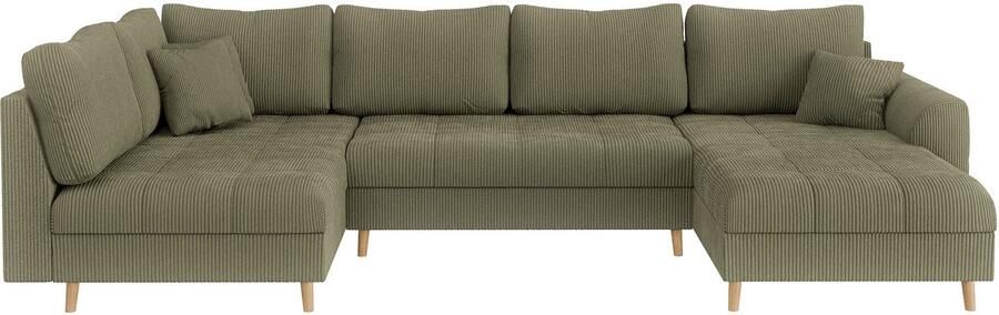 Home affaire Zithoek CHARRE U-vorm met ottomane afmetingen B D H: 310 161 81 cm fijne stiksels losse rug- en sierkussens ook in cord en bouclé - Foto 6