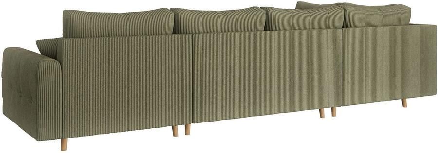 Home affaire Zithoek CHARRE U-vorm met ottomane afmetingen B D H: 310 161 81 cm fijne stiksels losse rug- en sierkussens ook in cord en bouclé - Foto 5