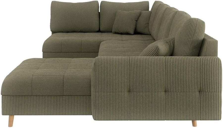 Home affaire Zithoek CHARRE U-vorm met ottomane afmetingen B D H: 310 161 81 cm fijne stiksels losse rug- en sierkussens ook in cord en bouclé - Foto 2