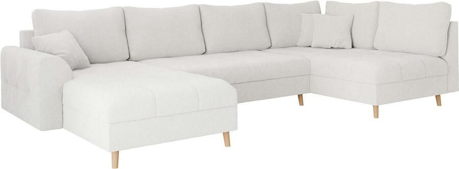 Home affaire Zithoek CHARRE U-vorm met ottomane afmetingen B D H: 310 161 81 cm fijne stiksels losse rug- en sierkussens ook in cord en bouclé - Foto 4