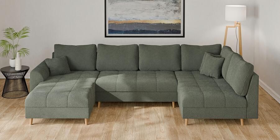 Home affaire Zithoek CHARRE U-vorm met ottomane afmetingen B D H: 310 161 81 cm fijne stiksels losse rug- en sierkussens ook in cord en bouclé - Foto 7