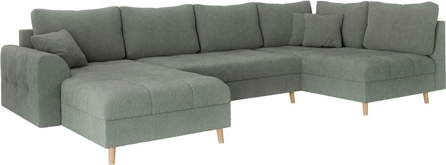 Home affaire Zithoek CHARRE U-vorm met ottomane afmetingen B D H: 310 161 81 cm fijne stiksels losse rug- en sierkussens ook in cord en bouclé - Foto 4