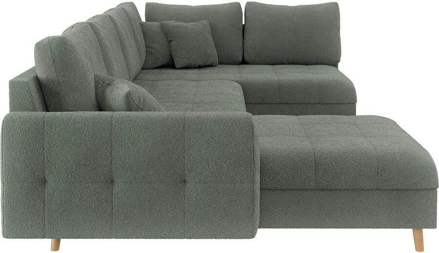 Home affaire Zithoek CHARRE U-vorm met ottomane afmetingen B D H: 310 161 81 cm fijne stiksels losse rug- en sierkussens ook in cord en bouclé - Foto 2