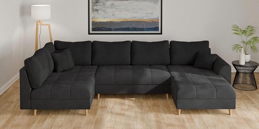 Home affaire Zithoek CHARRE U-vorm met ottomane afmetingen B D H: 310 161 81 cm fijne stiksels losse rug- en sierkussens ook in cord en bouclé - Foto 7