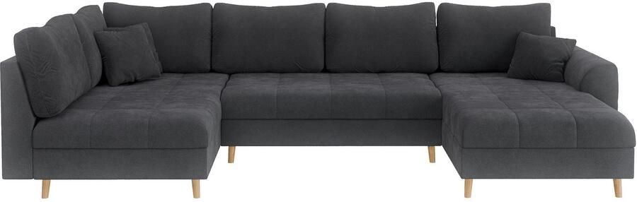 Home affaire Zithoek CHARRE U-vorm met ottomane afmetingen B D H: 310 161 81 cm fijne stiksels losse rug- en sierkussens ook in cord en bouclé - Foto 6