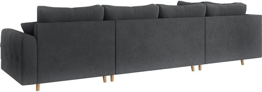 Home affaire Zithoek CHARRE U-vorm met ottomane afmetingen B D H: 310 161 81 cm fijne stiksels losse rug- en sierkussens ook in cord en bouclé - Foto 5