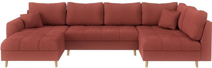 Home affaire Zithoek CHARRE U-vorm met ottomane afmetingen B D H: 310 161 81 cm fijne stiksels losse rug- en sierkussens ook in cord en bouclé - Foto 7