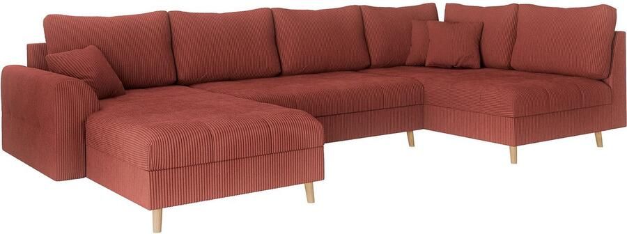 Home affaire Zithoek CHARRE U-vorm met ottomane afmetingen B D H: 310 161 81 cm fijne stiksels losse rug- en sierkussens ook in cord en bouclé - Foto 5