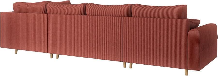 Home affaire Zithoek CHARRE U-vorm met ottomane afmetingen B D H: 310 161 81 cm fijne stiksels losse rug- en sierkussens ook in cord en bouclé - Foto 6