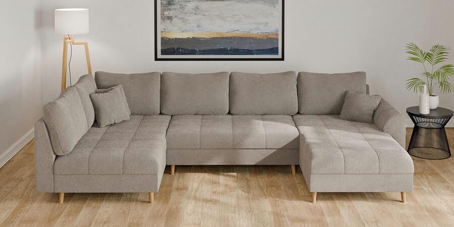 Home affaire Zithoek CHARRE U-vorm met ottomane afmetingen B D H: 310 161 81 cm fijne stiksels losse rug- en sierkussens ook in cord en bouclé - Foto 7