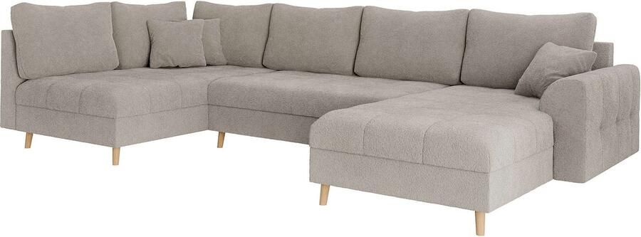 Home affaire Zithoek CHARRE U-vorm met ottomane afmetingen B D H: 310 161 81 cm fijne stiksels losse rug- en sierkussens ook in cord en bouclé - Foto 4